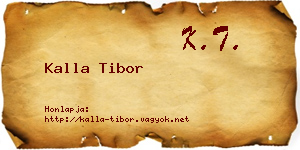 Kalla Tibor névjegykártya